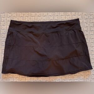 Lululemon Black Pleated Pace Rival Mid Rise Tennis Pickelball Skirt size 14